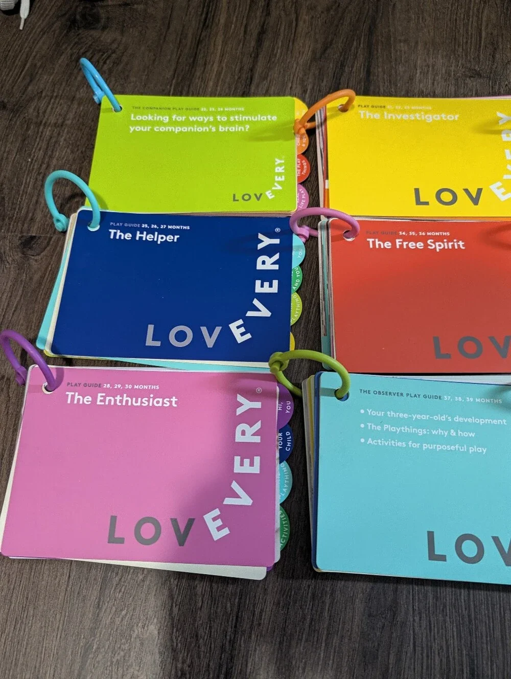 LOVEVERY Baby Book Play Guide with ring for 22 - 48 months (Lot Of 9)